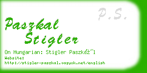 paszkal stigler business card